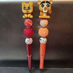 Disney Doorables Beaded Pens. Pixel Winnie the Pooh & Tigger.